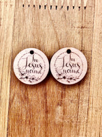 Wood Burned "In Jesus Name" Centerpieces