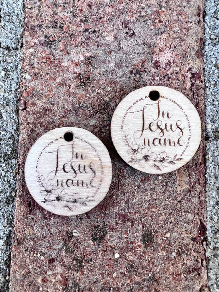 Wood Burned "In Jesus Name" Centerpieces