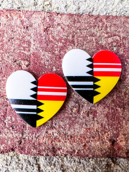 Four Directions Faux Inlay Tribal Resin Heart