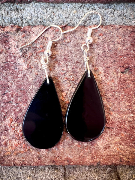Black Stone Slab Earrings