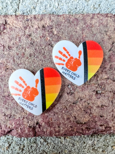 Every Child Matters Faux Inlay White Resin Heart