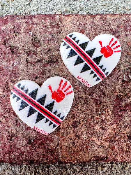 White MMIW Faux Inlay Resin Heart