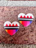 Rainbow Faux Inlay Resin Heart