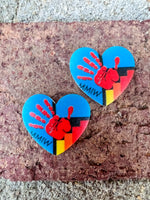 Turquoise MMIW Faux Inlay Resin Heart