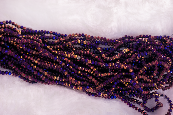 Royal Purple AB 3mm Rondelle Beads #104 Discount Pack