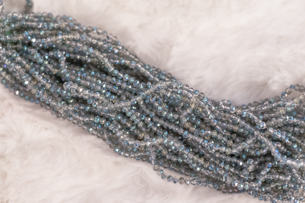AB Grey Blue Clear 3mm Rondelle Beads #90 Discount Pack