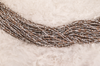 Taupe & Silver 3mm Rondelle Beads #94