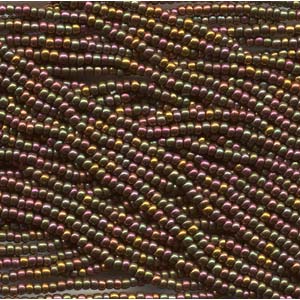 11/0 Czech Preciosa Seed Beads Half Hank: Dark Bronze