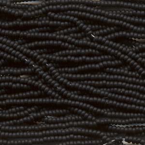 11/0 Czech Preciosa Seed Beads Half Hank: Jet Black Matte