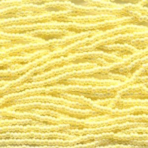 11/0 Czech Preciosa Seed Beads Half Hank: Yellow Ceylon