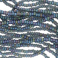 11/0 Czech Preciosa Seed Beads Half Hank: Black Diamond AB