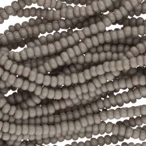 11/0 Czech Preciosa Seed Beads Half Hank: Opaque Grey