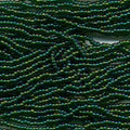 11/0 Czech Preciosa Seed Beads Half Hank: Green Tr AB