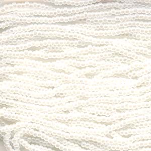 11/0 Czech Preciosa Seed Beads Half Hank: White Pearl