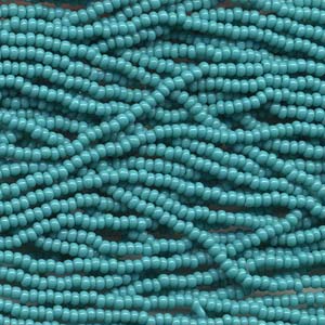 11/0 Czech Preciosa Seed Beads Half Hank: Green Turquoise