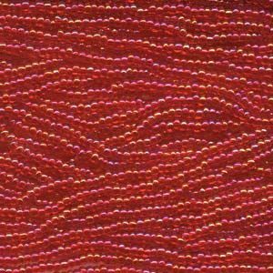 11/0 Czech Preciosa Seed Beads Half Hank: Light Ruby AB