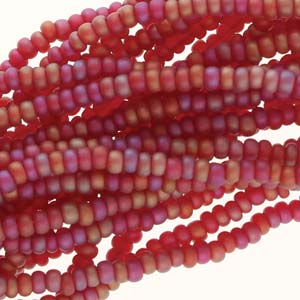 11/0 Czech Preciosa Seed Beads Half Hank: Garnet Matte AB