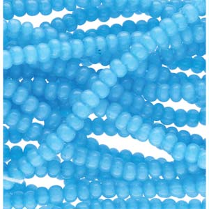 11/0 Czech Preciosa Seed Beads Half Hank: Aqua Opal Solgel