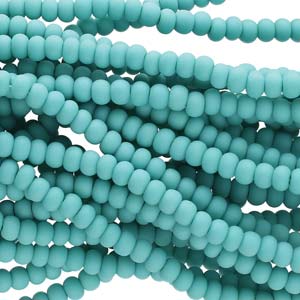 11/0 Czech Preciosa Seed Beads Half Hank: Green Turquoise Matte