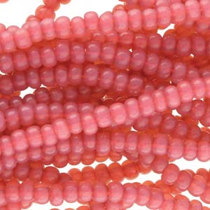 11/0 Czech Preciosa Seed Beads Half Hank: Rose Opal Solgel