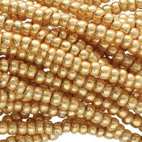 11/0 Czech Preciosa Seed Beads Half Hank: Gold Metallic 18304