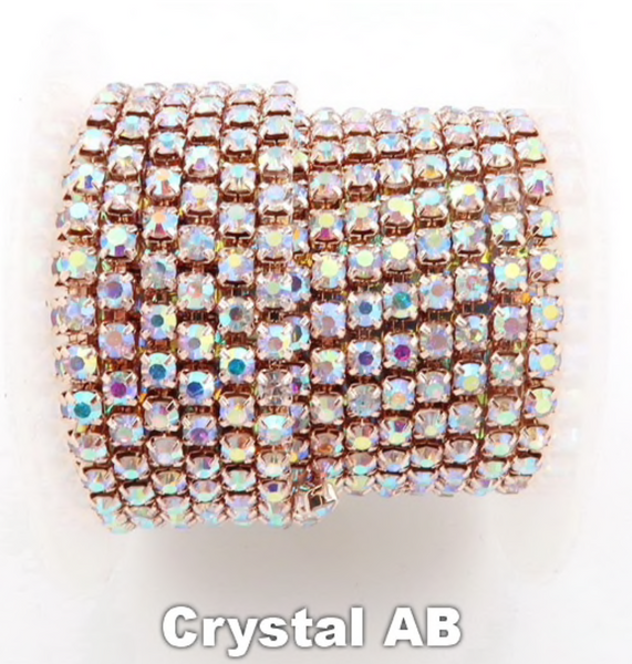 Rose Gold AB Crystal SS8 Banding 1 Yard