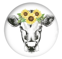 20mm Sunflower Cow Glass Cabochon