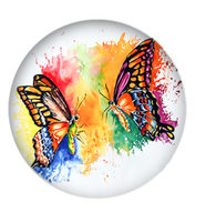 20mm Watercolor Butterfly Glass Cabochon