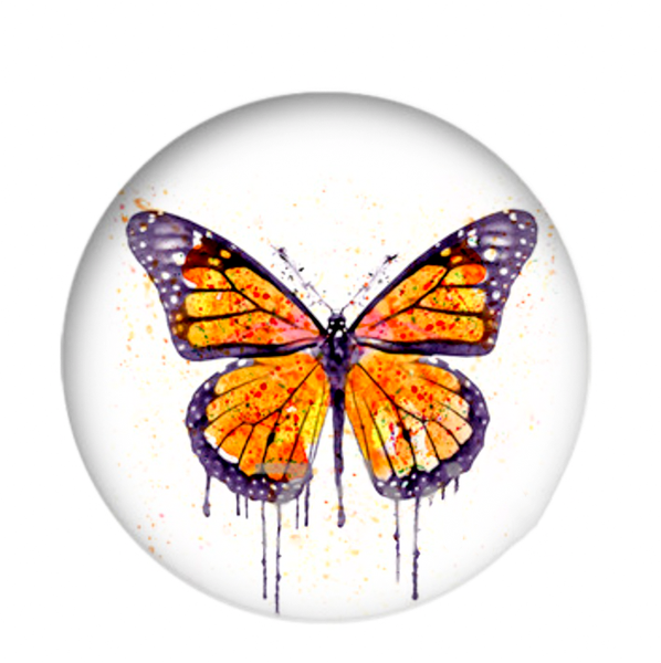 20mm Paint Drip Butterfly Glass Cabochon