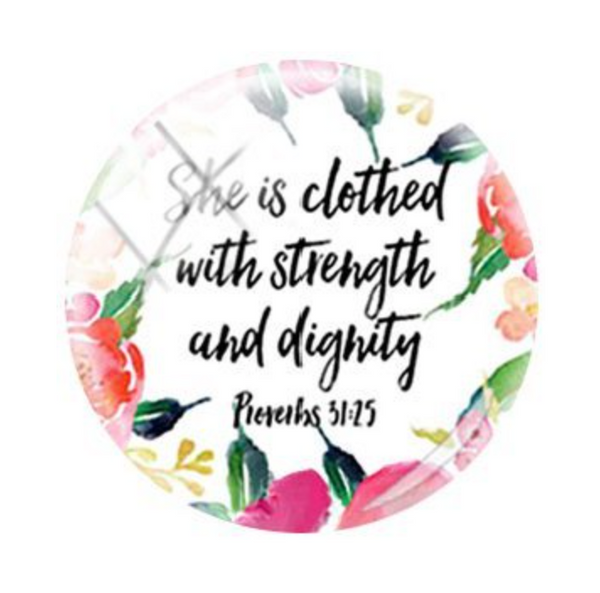 20mm Proverbs 31:25 Glass Cabochon