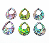 38x30mm Abalone Open Teardrop Centerpieces