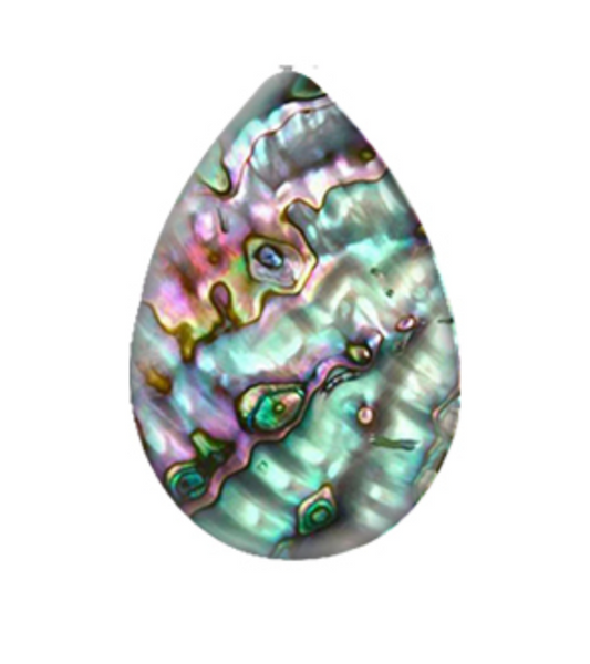 Teardrop Faux Abalone Glass Cabochon 18x25mm