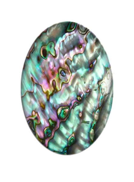 18x25mm Oval Faux Abalone Glass Cabochon