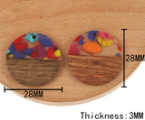 28mm Round Multi Color Wood Resin Centerpieces