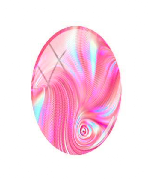 18x25mm Oval Pink Swirl Glass Cabochon