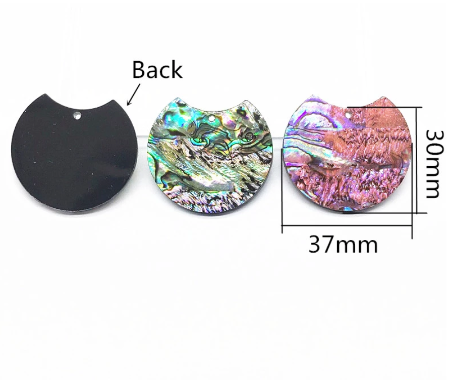 30x37mm Abalone Semi-Circle Centerpieces