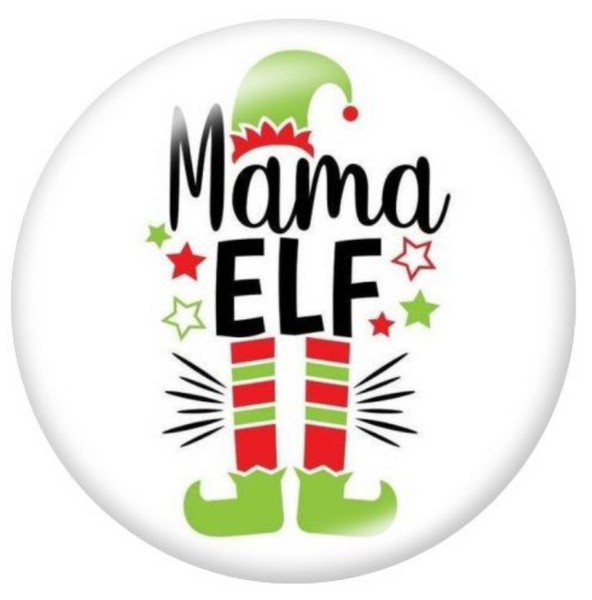 20mm Mama Elf Christmas Glass Cabochons