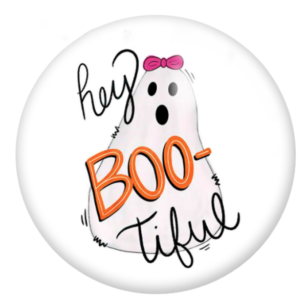 12mm or 20mm Hey Boo-tiful Halloween Glass Cabochons