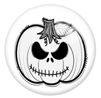 12mm or 20mm Black & White Pumpkin Halloween Glass Cabochons