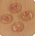 Clear Pink Flower Resin Round Centerpieces 20mm
