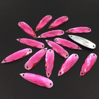 Acrylic Crystal Long Teardrops: Rose Red 8x28mm