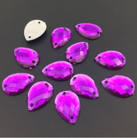 Acrylic Crystal Teardrop: Purple 10x14mm