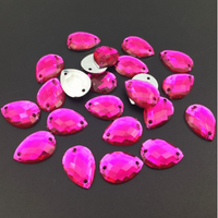 Acrylic Crystal Teardrop: Rose Red 10x14mm