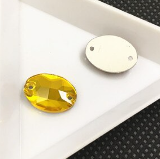 Glass Crystal Ovals: Topaz 13x18mm