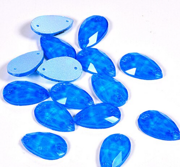 Glass Crystal Teardrops: Neon Sapphire 11x18mm or 17x28mm