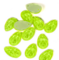 Glass Crystal Teardrops: Neon Citrine 17x28mm