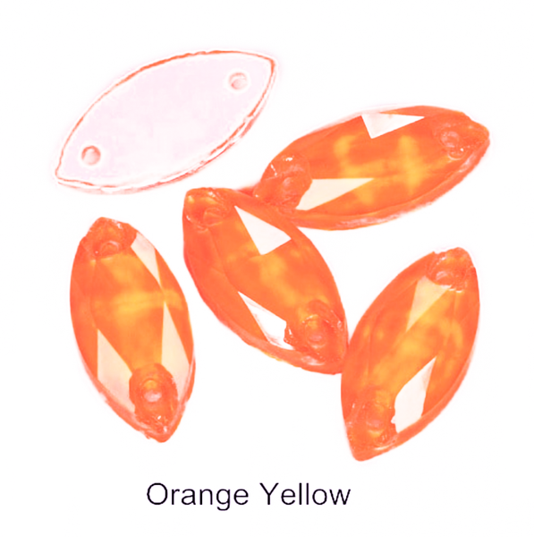 Glass Crystal Horseeyes: Neon Orange Yellow 13x22mm or 15x31mm