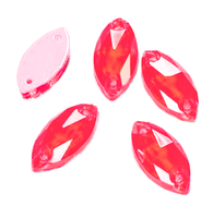 Glass Crystal Horseeyes: Neon Red 13x22mm or 15x31mm