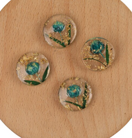 Clear Teal Flower Resin Round Centerpieces 20mm