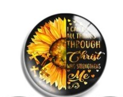 16mm or 20mm Philippians 4:13 Glass Cabochons